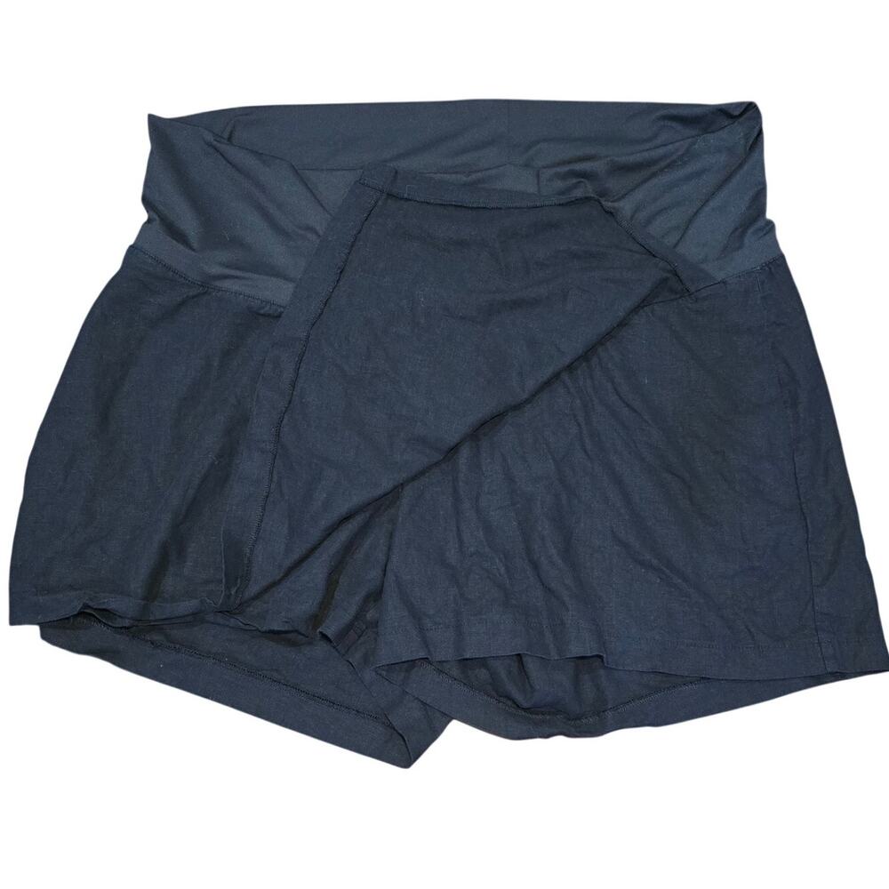 Old Navy Maternity XXL, Black Linen Blend Skort: Casual Minimalist Everyday Wear - Picture 10 of 11